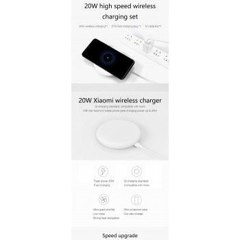 Original Xiaomi Wireless Charger 20W 27W Plug 15V For Xiaomi Mi 9 MiX 2S Mix 3 Qi EPP 10W For iPhone XS XR XS MAX Multiple Safe