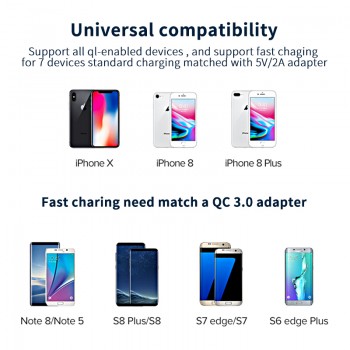 Coolreall Qi Wireless Charger Stand for iPhone X XS 8 XR Samsung S9 S10 S8 S10E 15W Fast Wireless Charging Station Phone Charger
