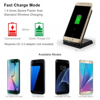 Qi Wireless Charger 10W Fast Charging Stand for iphone 8 plus X XS Samsung S8 S9 Fast Charger Phone Holder for Xiaomi huawei