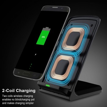 Qi Wireless Charger 10W Fast Charging Stand for iphone 8 plus X XS Samsung S8 S9 Fast Charger Phone Holder for Xiaomi huawei