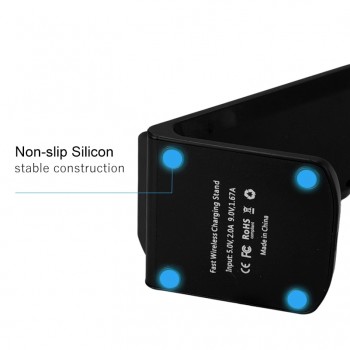Qi Wireless Charger 10W Fast Charging Stand for iphone 8 plus X XS Samsung S8 S9 Fast Charger Phone Holder for Xiaomi huawei