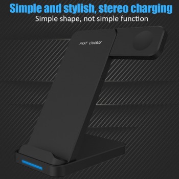 10W Qi Wireless Charger For iPhone XS XR X 8 Plus 2 in 1 Fast Charging Dock For Apple Watch iwatch 4 3 2 For Samsung S9 S8