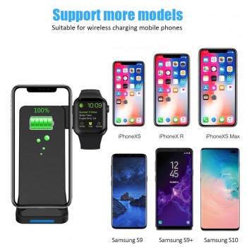10W Qi Wireless Charger For iPhone XS XR X 8 Plus 2 in 1 Fast Charging Dock For Apple Watch iwatch 4 3 2 For Samsung S9 S8