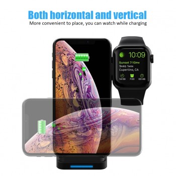 10W Qi Wireless Charger For iPhone XS XR X 8 Plus 2 in 1 Fast Charging Dock For Apple Watch iwatch 4 3 2 For Samsung S9 S8