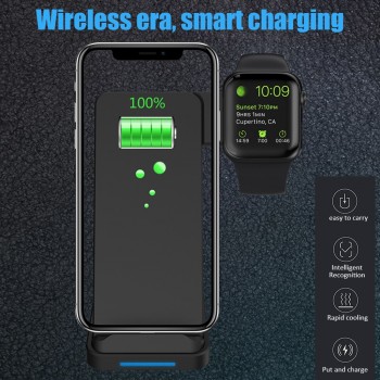 10W Qi Wireless Charger For iPhone XS XR X 8 Plus 2 in 1 Fast Charging Dock For Apple Watch iwatch 4 3 2 For Samsung S9 S8