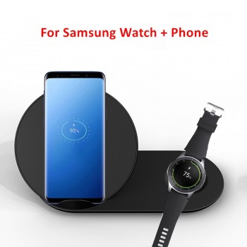 10W Qi Wireless Charger Stand For Samasung S9 + S10 S8 S7 Fast Charging Dock Station for Samsung Watch Wireless charging pad