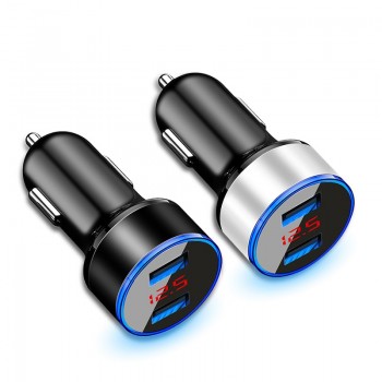 3.1A Dual USB Car Charger With LED Display Universal Mobile Phone Car-Charger for Xiaomi Samsung S8 iPhone 6 6s 7 8 Plus Tablet