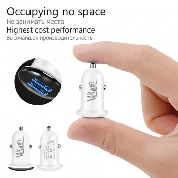 VVKing  Car Charger Dual USB 5V/2.4A Max Charging Mini Adapter For iPhone 6S Plus Samsung Xiaomi Phone Charger 2 USB Car Charge