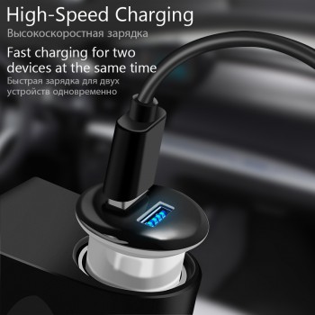 VVKing  Car Charger Dual USB 5V/2.4A Max Charging Mini Adapter For iPhone 6S Plus Samsung Xiaomi Phone Charger 2 USB Car Charge