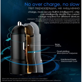 VVKing Dual USB Car Charger Adapter 5V 3.0A Max For iPhone Xiaomi Samsung Huawei ipad Mobile Phone 2 Port Metal Car DVR Charger