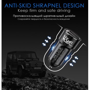 VVKing Dual USB Car Charger Adapter 5V 3.0A Max For iPhone Xiaomi Samsung Huawei ipad Mobile Phone 2 Port Metal Car DVR Charger