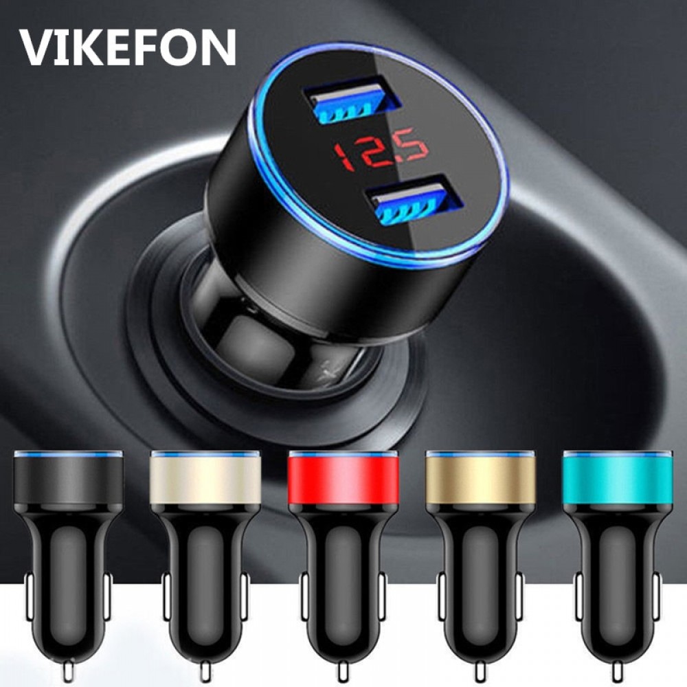 VIKEFON 3.1A Mini USB Car Charger For Mobile Phone Tablet GPS Fast Charger Car-Charger Dual USB Phone Charger Adapter in Car