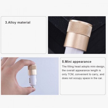 2.1A 1A Dual USB Car Charger Aluminum Alloy Universal Intelligent Charging Auto Charger For iPhone Samsung Mobile Android Phone