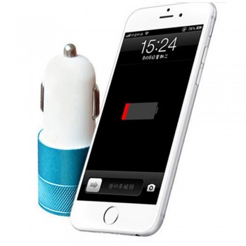 2.1A 1A Dual USB Car Charger Aluminum Alloy Universal Intelligent Charging Auto Charger For iPhone Samsung Mobile Android Phone