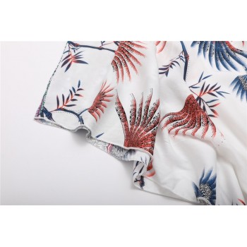KIYUMI Dress Women Summer Dress Short Sleeve V-neck Floral Printed Smock 2019 Plus Size Vestidos Casual Beach Loose Long Dresses