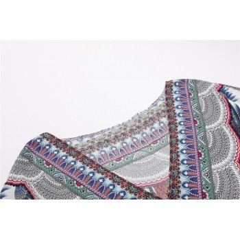 KIYUMI Dress Women Summer Dress Short Sleeve V-neck Floral Printed Smock 2019 Plus Size Vestidos Casual Beach Loose Long Dresses