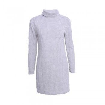 New Solid Long Sleeve Autumn Winter Dresses Women Turtleneck Warm Knitted Sweater Dress Casual Loose Mini Dress
