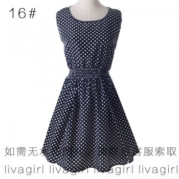 Women summer dress 2019 new fashion Floral print chiffon sleeveless cheap Summer dress plus Size Sleeveless Vestidos HJY1138