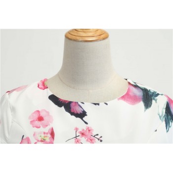 2019 Women Summer Dress Vintage Floral Print Rockabilly Dress Robe Femme Sundress Vestidos Plus Size Polka Dot Party Dress