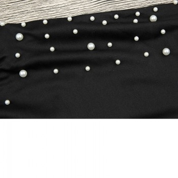 Winter Autumn Women Lantern Long Sleeve Pullover Shirt Dress Beading Pearl Sweater Mini Dress Vestido