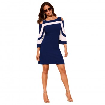 New European and American Hot Fashion Sexy Dress Summer Women Ladies Knee-Length Dress Women Party Dress