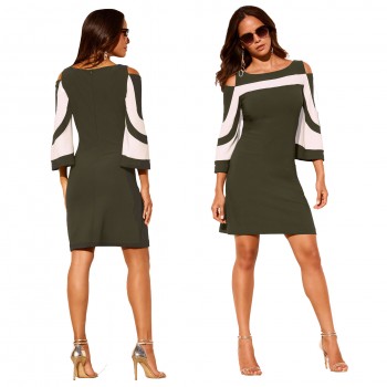 New European and American Hot Fashion Sexy Dress Summer Women Ladies Knee-Length Dress Women Party Dress