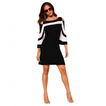 New European and American Hot Fashion Sexy Dress Summer Women Ladies Knee-Length Dress Women Party Dress