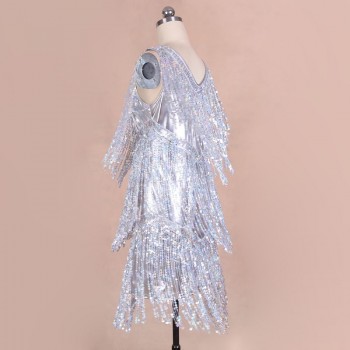 BLINGSTORY New Arrival Novelty Summer Dancing Vestido Sequin Dress Elegant Beautiful Dresses with Fringe M-XXL Dropshipping