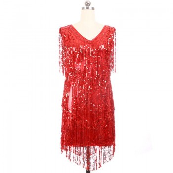 BLINGSTORY New Arrival Novelty Summer Dancing Vestido Sequin Dress Elegant Beautiful Dresses with Fringe M-XXL Dropshipping
