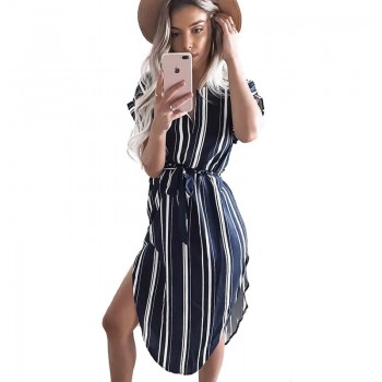 Women Floral Print Beach Dress Fashion Boho Summer Dresses Ladies Vintage Bandage Bodycon Party Dress Vestidos Plus Size S-3XL