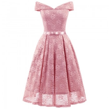 Fashion women Slash neck lace dress ladies New Elegant slim clothing girls Princess dresses woman sexy clothe women laces dress