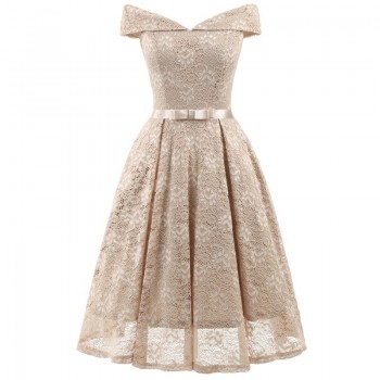 Fashion women Slash neck lace dress ladies New Elegant slim clothing girls Princess dresses woman sexy clothe women laces dress