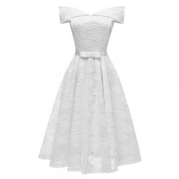Fashion women Slash neck lace dress ladies New Elegant slim clothing girls Princess dresses woman sexy clothe women laces dress