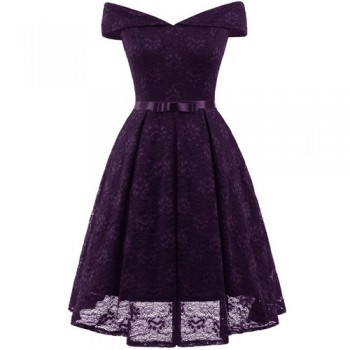 Fashion women Slash neck lace dress ladies New Elegant slim clothing girls Princess dresses woman sexy clothe women laces dress