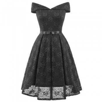 Fashion women Slash neck lace dress ladies New Elegant slim clothing girls Princess dresses woman sexy clothe women laces dress