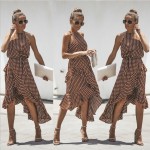 Sleeveless High Waist Casual Dress Summer 2019 Dot Print Women Ruffles Dress Loose Elegant Lace Up Women Clothes Sexy Dresses