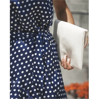 Sleeveless High Waist Casual Dress Summer 2019 Dot Print Women Ruffles Dress Loose Elegant Lace Up Women Clothes Sexy Dresses