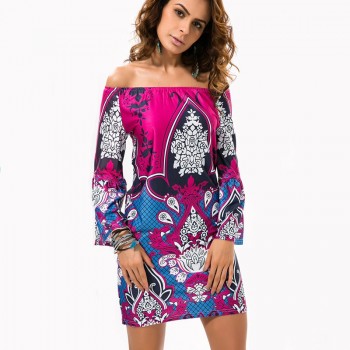 Fashion Bohemian Summer Dress Print Beach Vintage Sexy Female Vestidos Renda Casual Ladies Tops Clothes Women Robe Party Dresses