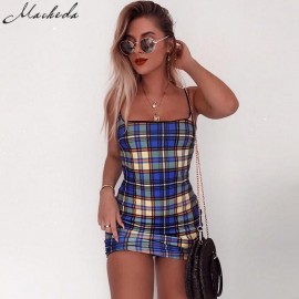 Macheda Summer Bandage Bodycon Dress Fashion New Women Lattice Midi Halter Sexy Sleeveless Club Party Casual Dresses Vestidos