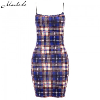 Macheda Summer Bandage Bodycon Dress Fashion New Women Lattice Midi Halter Sexy Sleeveless Club Party Casual Dresses Vestidos