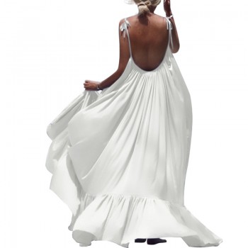 Boho Dress Women Summer 2019 Sleeveless Backless Sexy Beach Dress Ladies Bohemian Halter Long Loose Dress Vestido Rode Plus Size