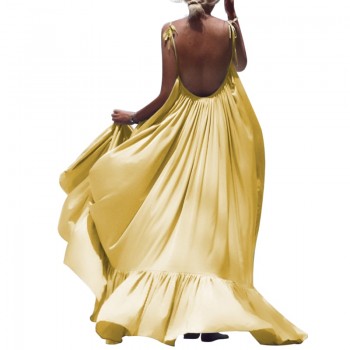 Boho Dress Women Summer 2019 Sleeveless Backless Sexy Beach Dress Ladies Bohemian Halter Long Loose Dress Vestido Rode Plus Size