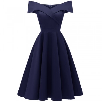 Sisjuly Women Dress Sexy Elegant Off Shoulder 2018 Cotton Elastic A Line Lady Slim Slash Neck Spring Vintage Short Party Dresses
