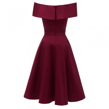 Sisjuly Women Dress Sexy Elegant Off Shoulder 2018 Cotton Elastic A Line Lady Slim Slash Neck Spring Vintage Short Party Dresses