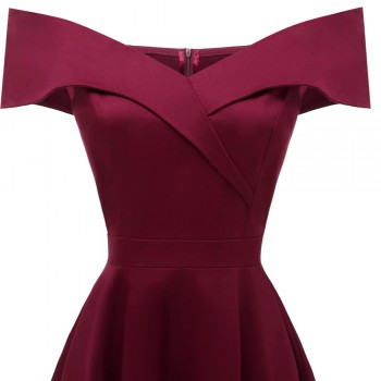 Sisjuly Women Dress Sexy Elegant Off Shoulder 2018 Cotton Elastic A Line Lady Slim Slash Neck Spring Vintage Short Party Dresses