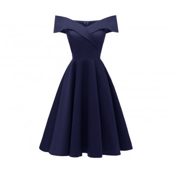 Sisjuly Women Dress Sexy Elegant Off Shoulder 2018 Cotton Elastic A Line Lady Slim Slash Neck Spring Vintage Short Party Dresses