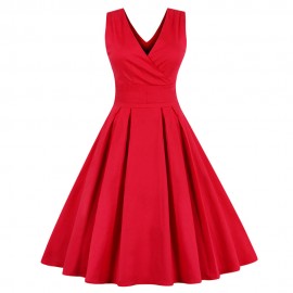 Kenancy Women Sleeveless Vintage Summer Dress 50s 60s Swing Retro Swing Plus Size M~4XL Cotton Party bowknots Feminino Vestidos