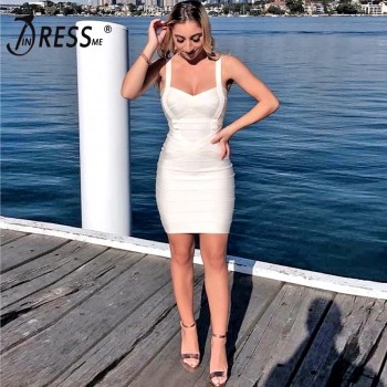 INDRESSME 2018 Bandage Dress Sexy Mini Spaghetti Strap Bodycon Strapless Club Party Summer Lady Dresses Femme Vestidos