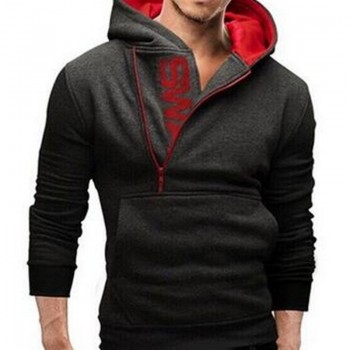 Zollrfea Dropshipping Autumn Winter Letter Printed Mens Hoodie Men Zipper Knitted Standard Coat Casual Knitwear M-5XL CA00095
