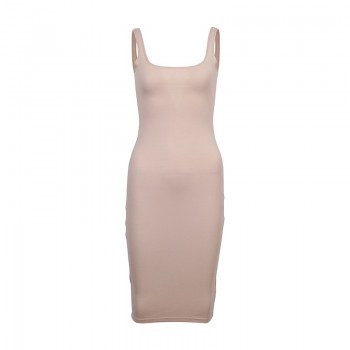 WIXRA Basic Vest Dress Women Back Split Dress 2018 Summer New Fashion Sleeveless Vest Tanks Slim Bodycon Strap Party Dresses